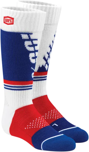100% Youth Torque Socks - White - Large/XL 24107-000-18