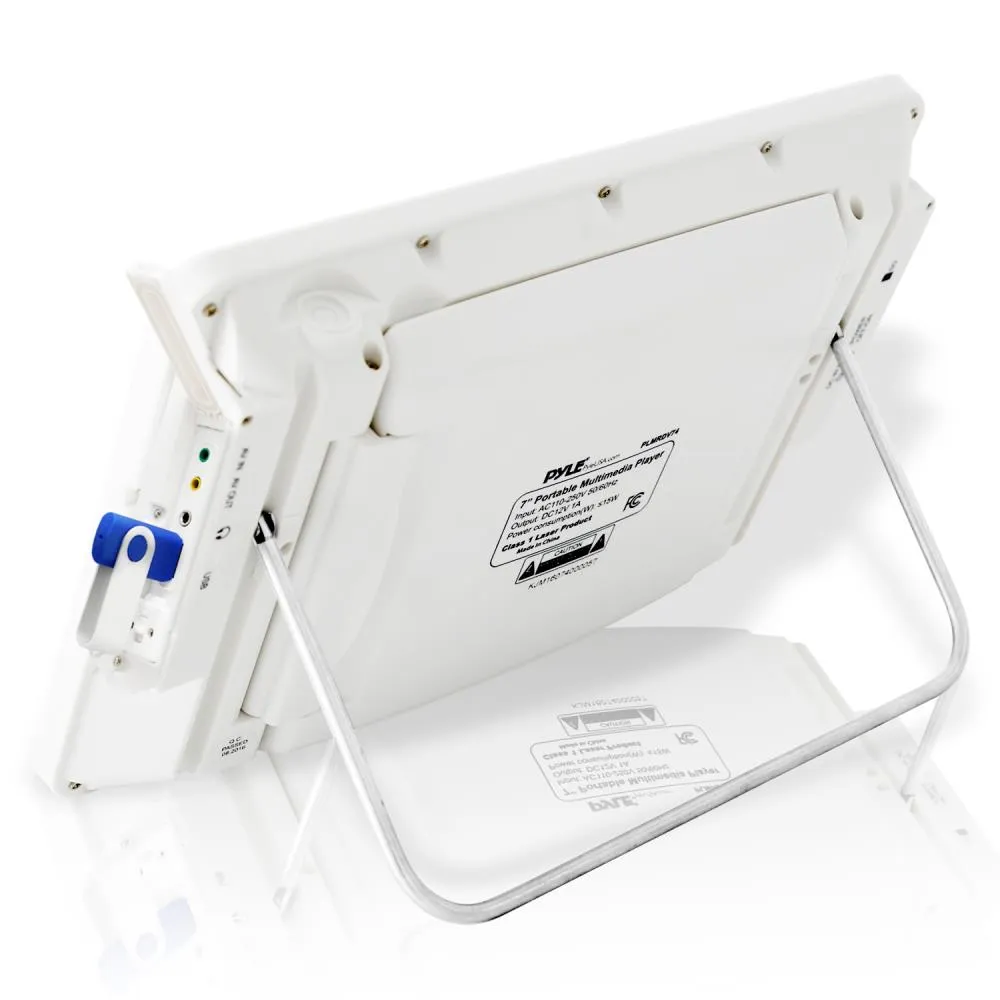 7'' Waterproof Rated Portable Cd/Dvd Player, Built-In Rechargeable Battery, Usb/Sd Readers