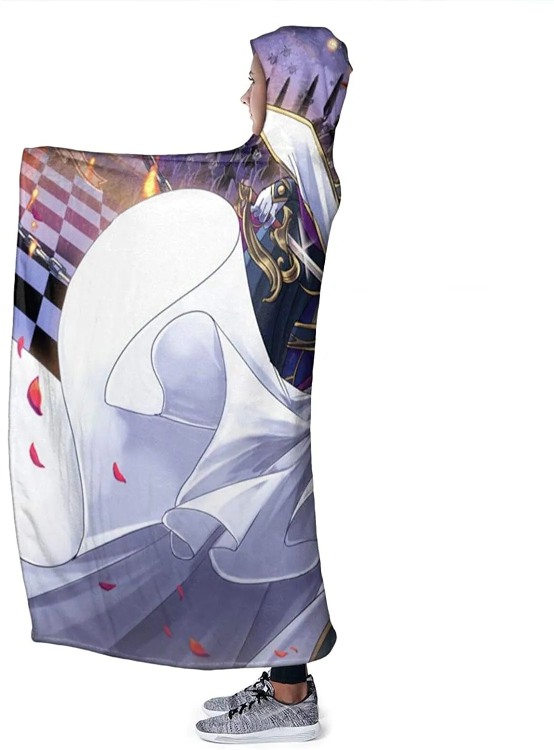 Anime Code Geass Hooded Fleece Flannel Wearable Super Soft Blanket