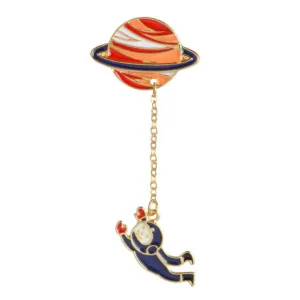 Astronaut   Saturn Enamel Pin