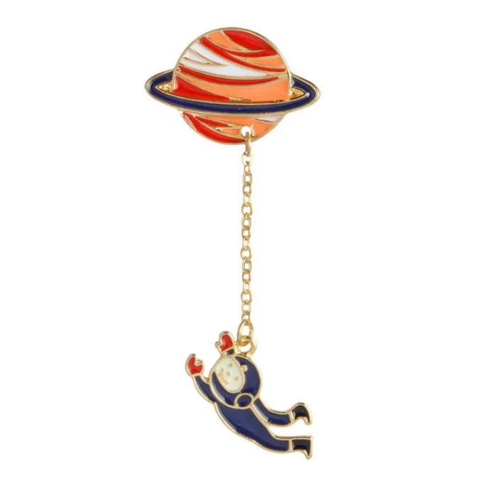 Astronaut   Saturn Enamel Pin