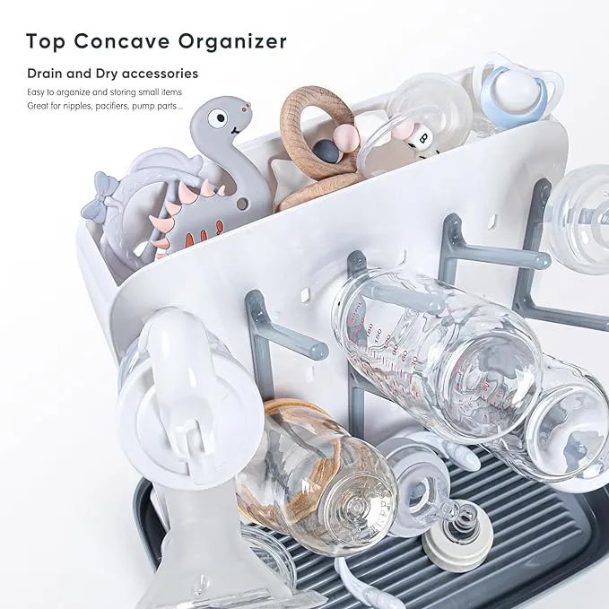 Baby Bottle Drying Rack – Large Vertical Dryer Holder for Bottles & Pump Parts, Space Saving, Collapsible
