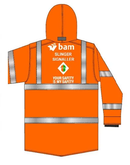 BAM Hi Vis Padded Jacket - Orange - Womens