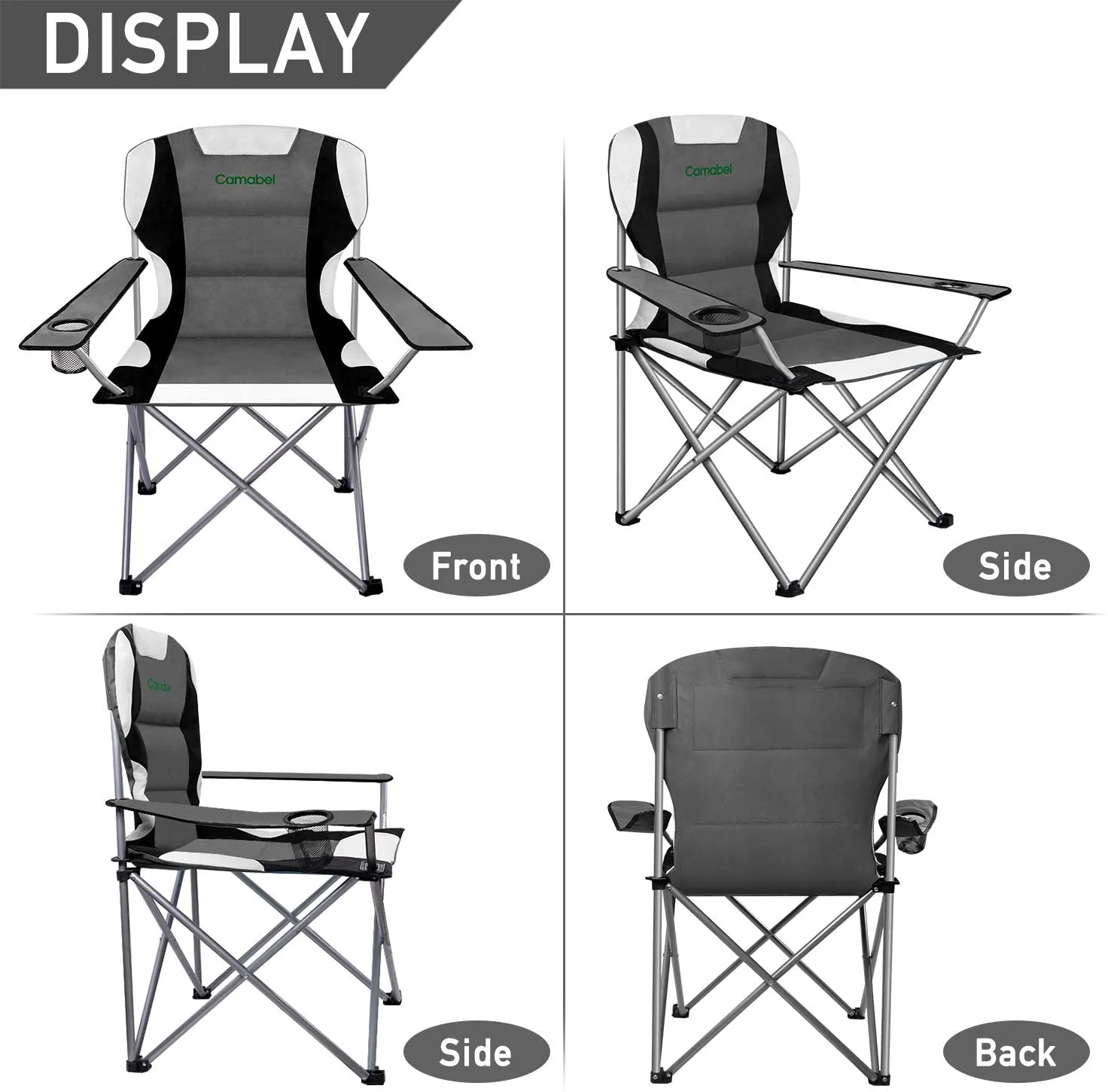 Camabel Folding Camping Chairs Outdoor Lawn Sports Chair Fold up Camp Chairs Model No. ET061
