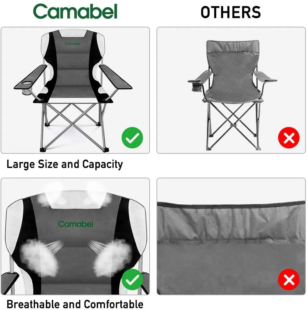 Camabel Folding Camping Chairs Outdoor Lawn Sports Chair Fold up Camp Chairs Model No. ET061