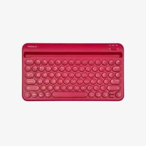 Compact Bluetooth Keyboard for Mac with iPhone or iPad Holder (Viva Magenta)