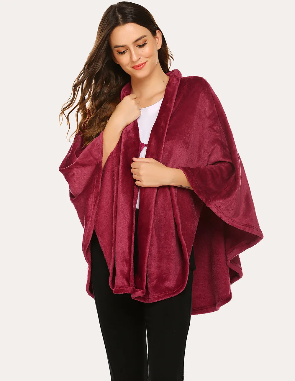 Ekouaer Flannel Shawl Ponchos (US Only)