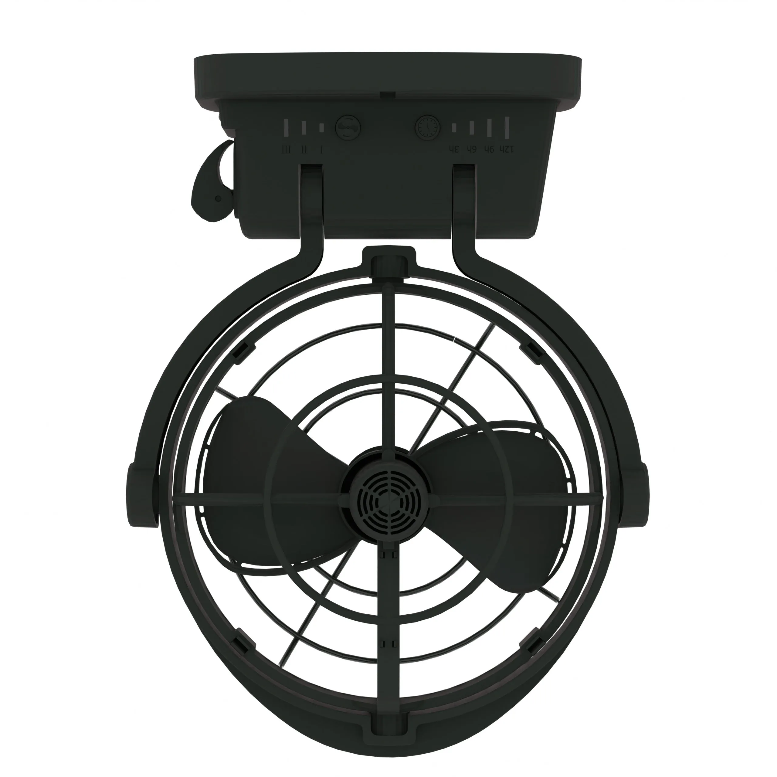 ENGLAON  12V / 24V DC Caravan Fan for Caravan, Black