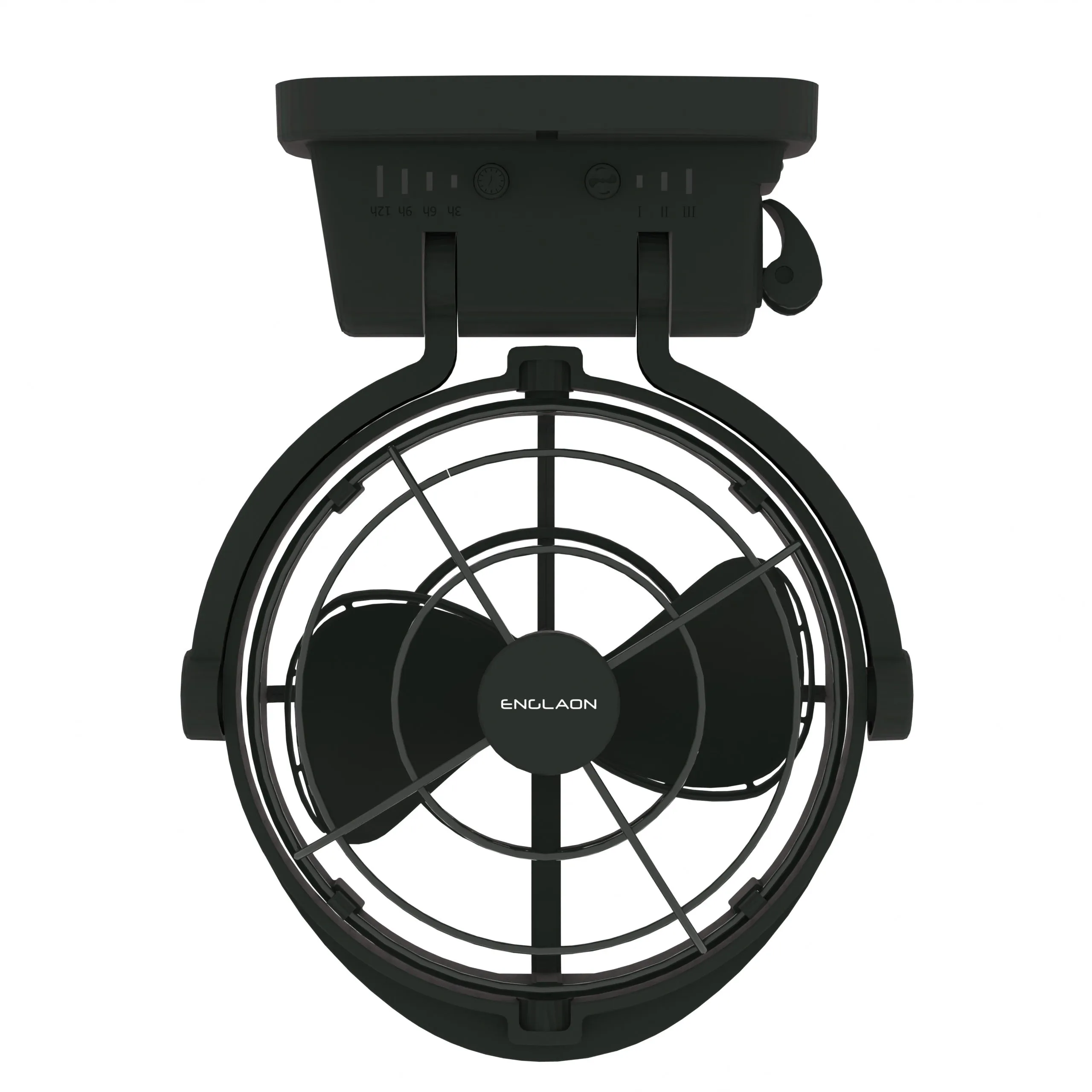 ENGLAON  12V / 24V DC Caravan Fan for Caravan, Black