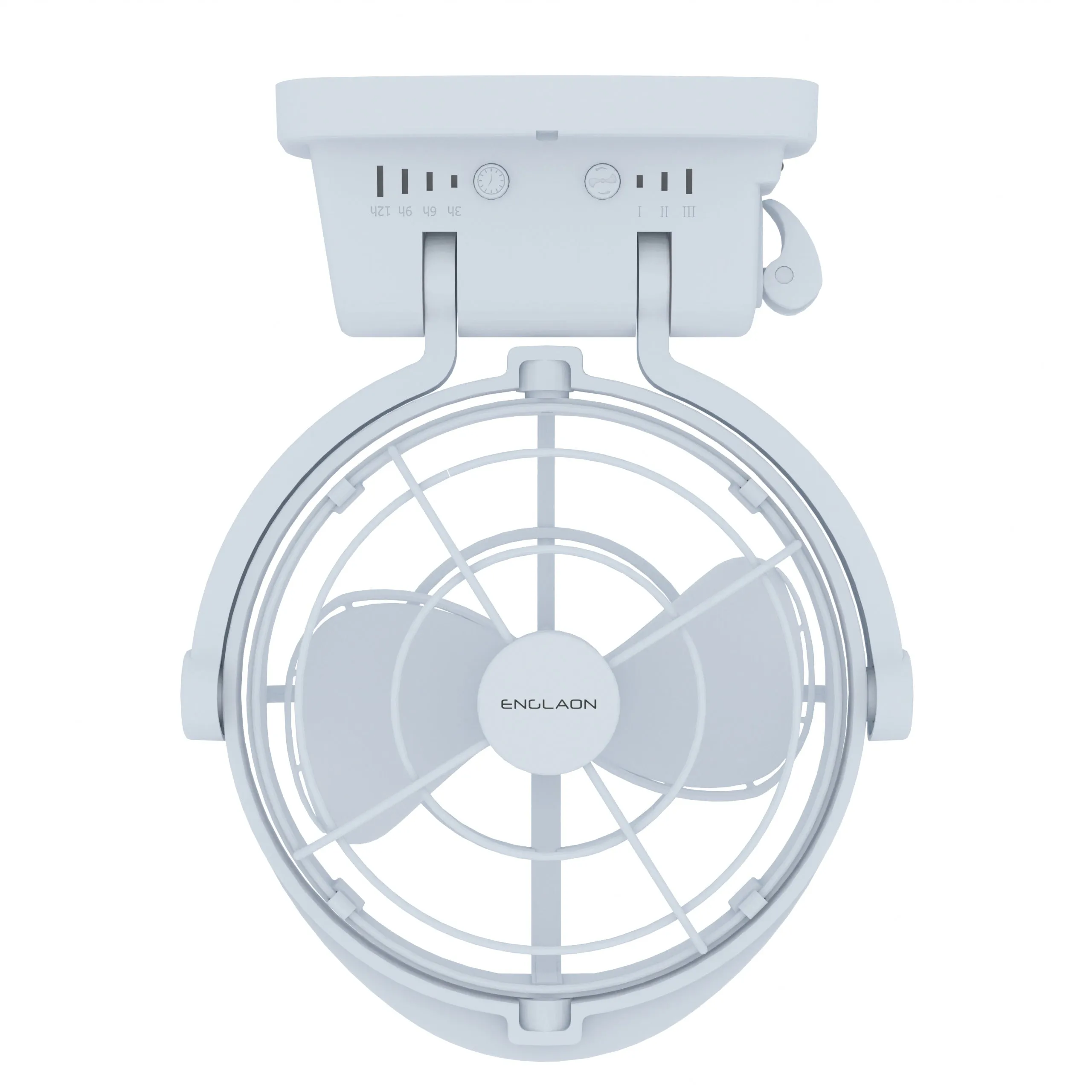 ENGLAON  12V / 24V DC Caravan Fan for Caravan, White