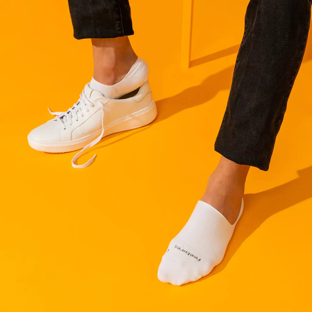 FEETURES EVERYDAY HIDDEN ULTRA LIGHT NO SHOW MENS WHITE