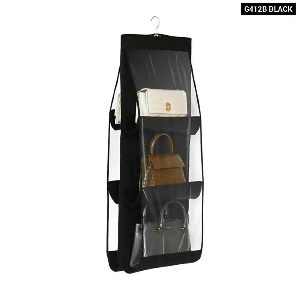 Foldable Oxford Cloth Handbag Hanging Organizer with 6 Pockets for Family