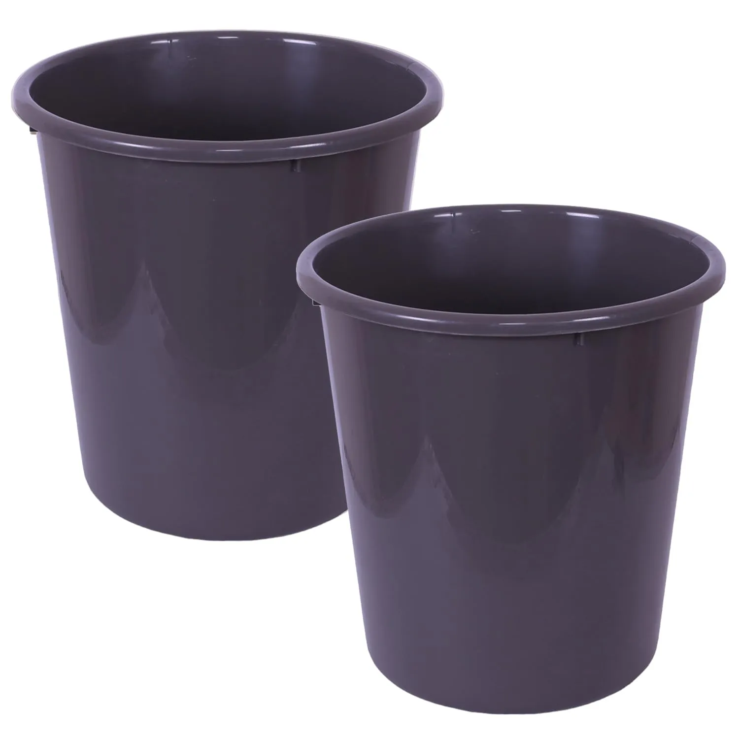 Heart Home Dustbin | Open Dustbin | Plastic Garbage Dustbin | Dustbin For Kitchen | Dustbin For Bathroom | Office Dustbin | Plain Sada Dustbin | 10 LTR | Pack of 2 | Gray