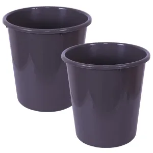 Heart Home Dustbin | Open Dustbin | Plastic Garbage Dustbin | Dustbin For Kitchen | Dustbin For Bathroom | Office Dustbin | Plain Sada Dustbin | 10 LTR | Pack of 2 | Gray