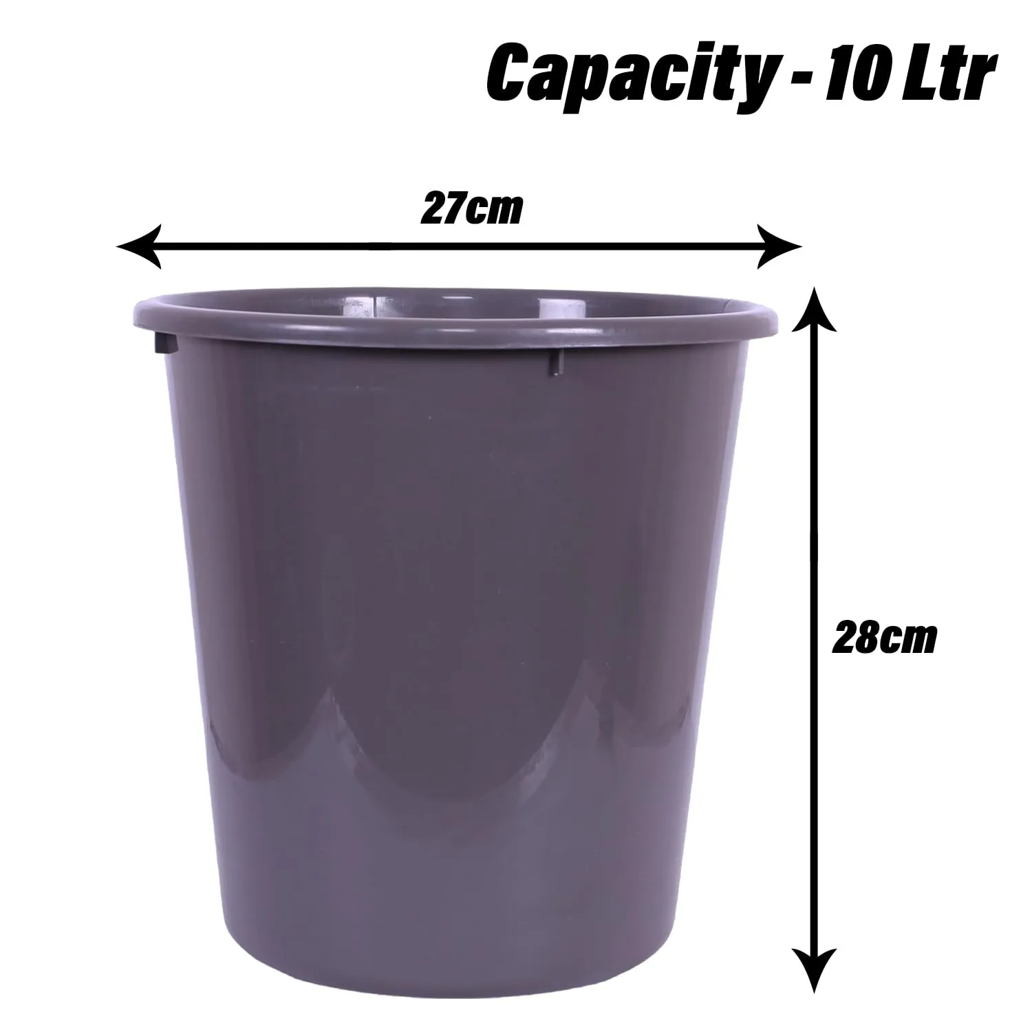 Heart Home Dustbin | Open Dustbin | Plastic Garbage Dustbin | Dustbin For Kitchen | Dustbin For Bathroom | Office Dustbin | Plain Sada Dustbin | 10 LTR | Pack of 2 | Gray