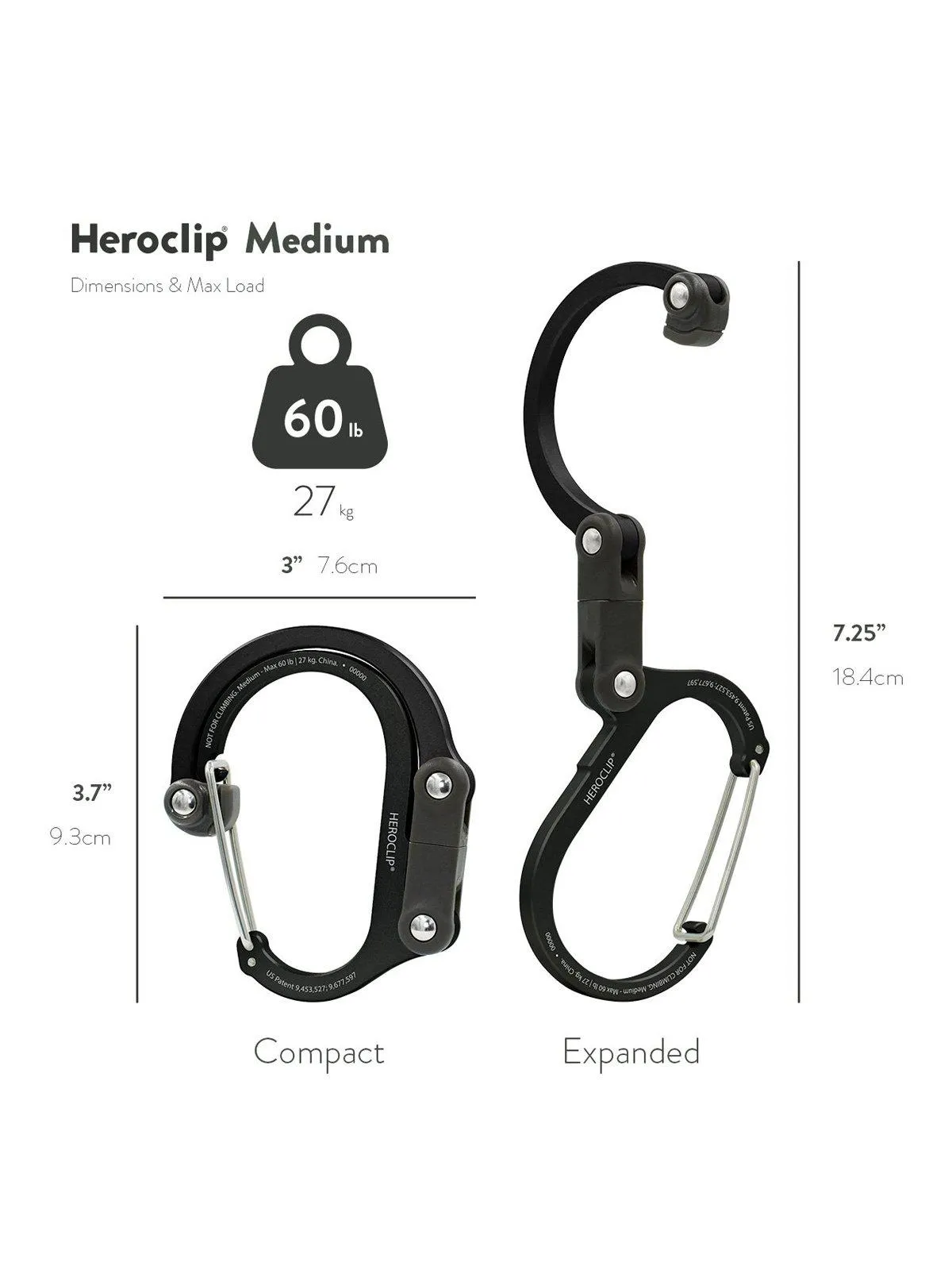 Heroclip Carabiner Medium Black Brown