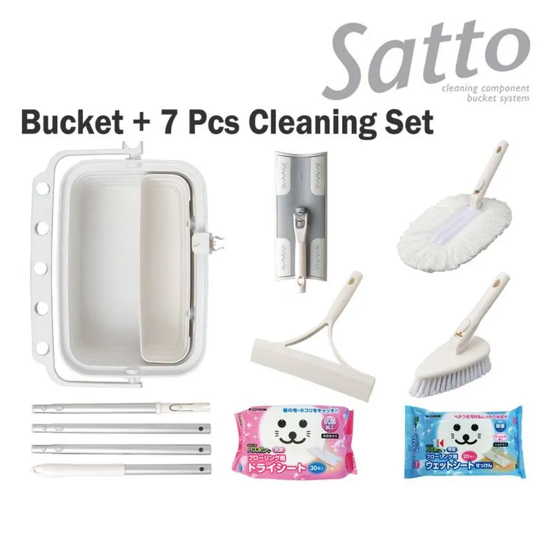 Japan Condor Satto Bucket   7 Pcs Cleaning Set