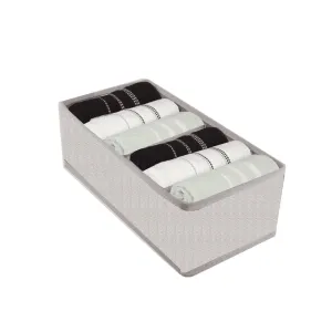 Japan Home 6-Grid Fabric Organizer 30.5x15.25x11cm - Grey Color