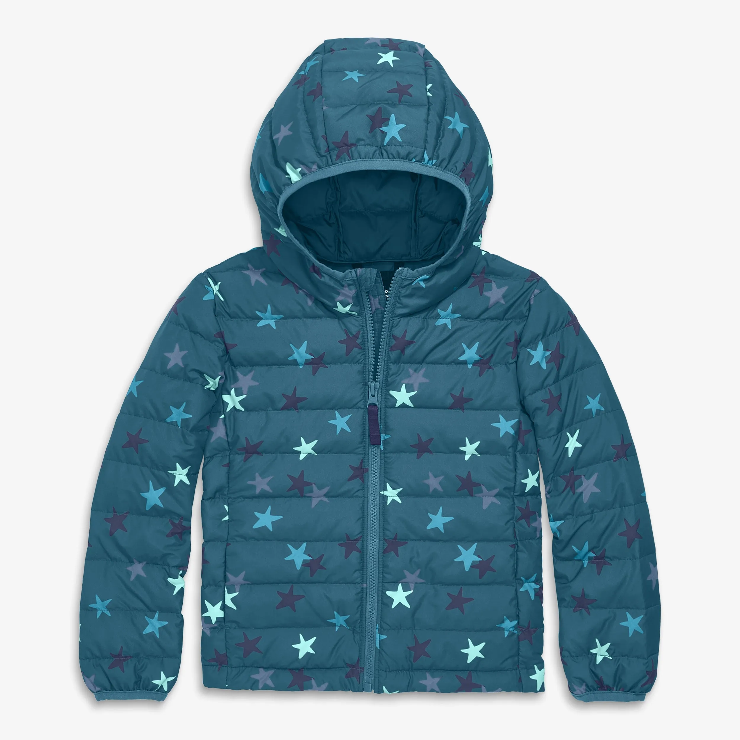 Kids lightweight puffer jacket in confetti stars