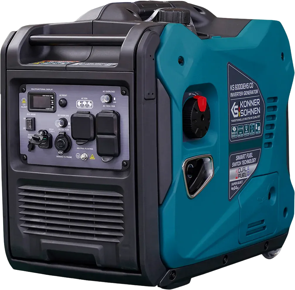 Konner Sohnen KS 6000iEHS CO 5000W/5500W Generator LPG/Gasoline Inverter with CO Sensor Pure Sine Wave New