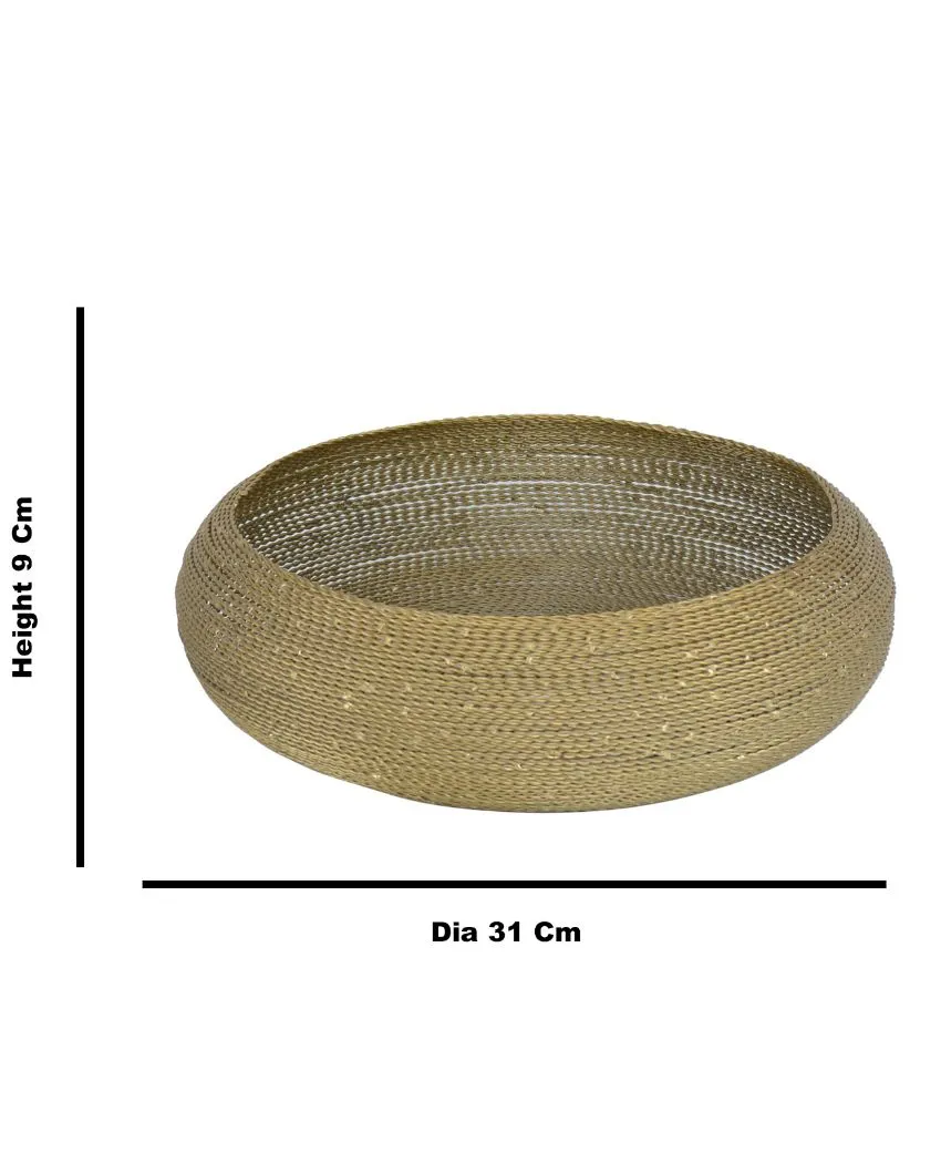Metallic Round Gold Fruit Basket