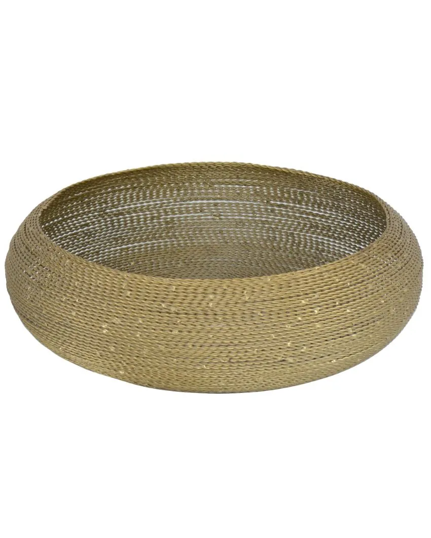 Metallic Round Gold Fruit Basket