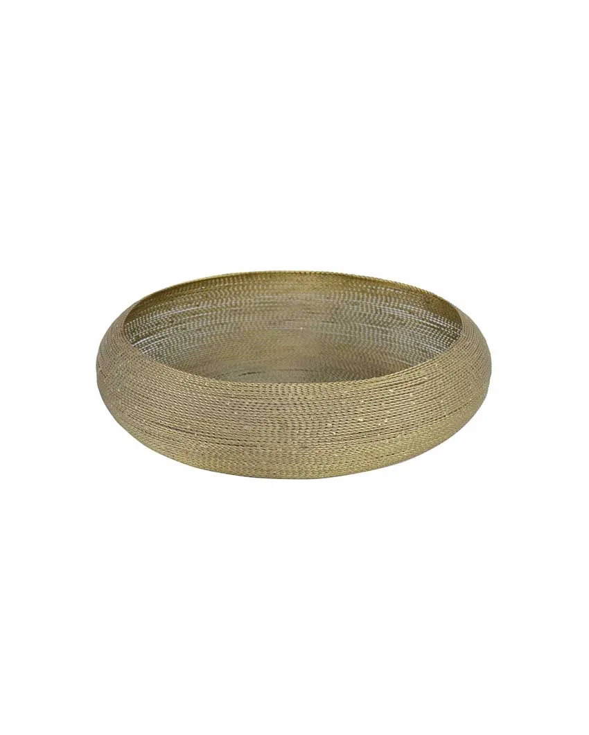 Metallic Round Gold Fruit Basket