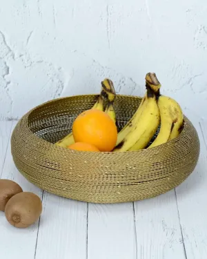 Metallic Round Gold Fruit Basket