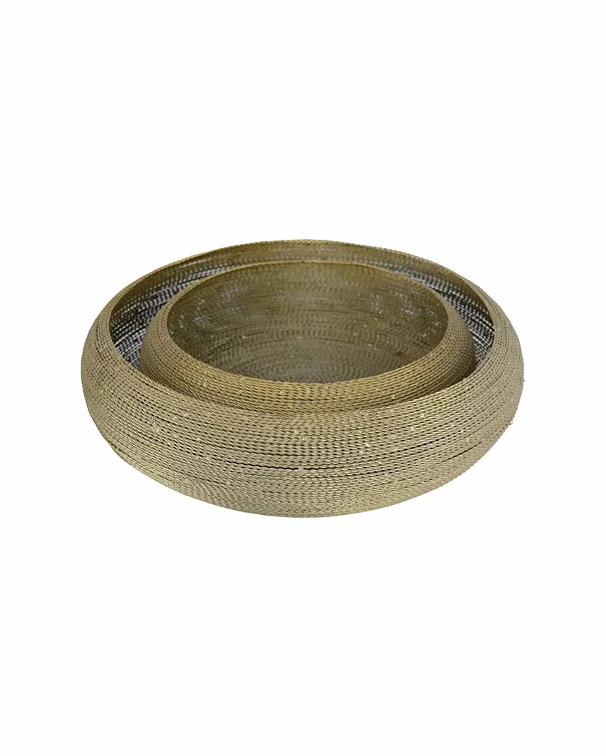 Metallic Round Gold Fruit Basket