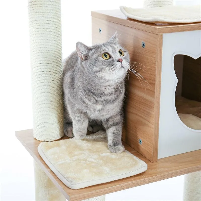 Modern Cat Tree Tower for Indoor Cats with Hammock