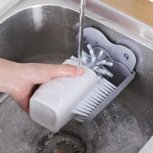 Mug / Cup / Glass Washer Brush with Suction Base, Self Stand Glass Washer Brush Double Sided Bristle Brush for Home Hotel Restaurant Caf