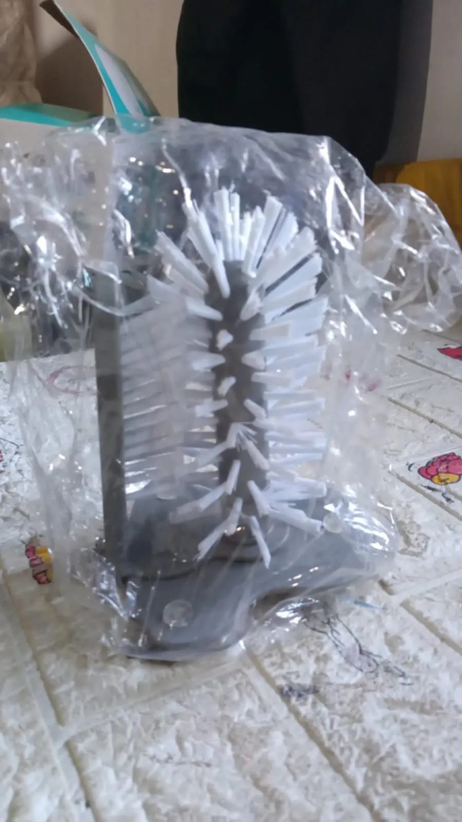 Mug / Cup / Glass Washer Brush with Suction Base, Self Stand Glass Washer Brush Double Sided Bristle Brush for Home Hotel Restaurant Caf