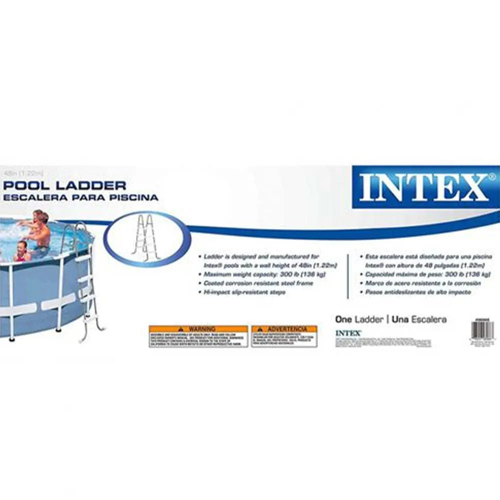 (NET) Intex 28066 Galvanized Steel Pool Ladder 122cm