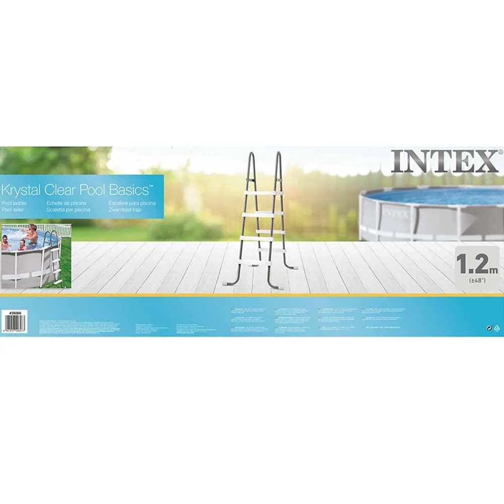 (NET) Intex 28066 Galvanized Steel Pool Ladder 122cm