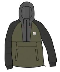 Oceanic Recycled Insulated 1/2 Zip Jacket - Black/Khaki