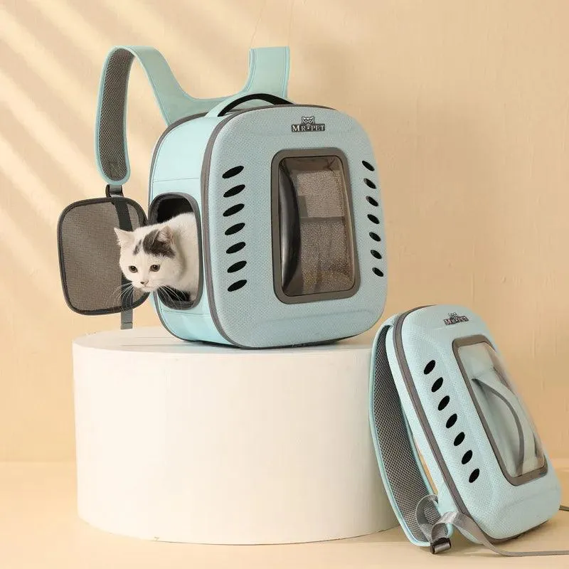 Pet Cat Carrier Backpack Breathable Cat Travel Outdoor Shoulder Bag For Small Dogs Cats Portable Packaging Foldable Pet Supplies