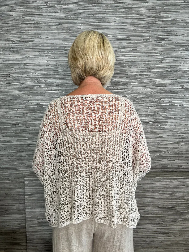 Popcorn Poncho Top Navy