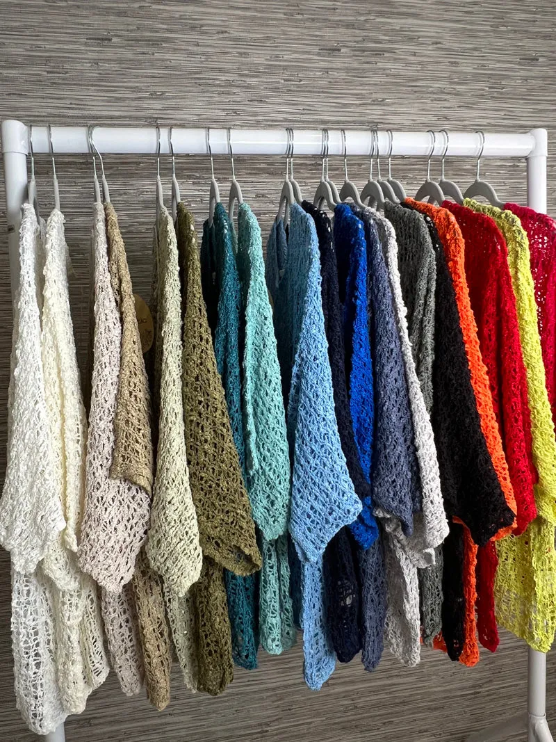 Popcorn Poncho Top Orange