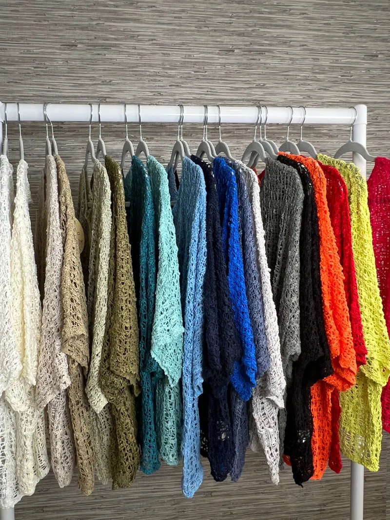 Popcorn Poncho Top Orange