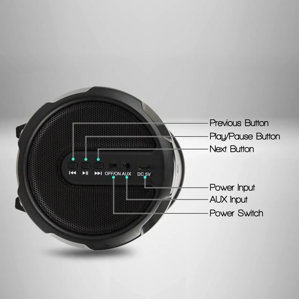 Portable Bluetooth Wireless Boombox Stereo System, Built-In Rechargeable Battery, Aux (3.5Mm) Input