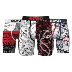 PSD Men's Multicolor 7 Inch Inseam Breathable And Supportive With Moisture-Wicking Fabric Luxury Print Boxer Briefs Small Underwear (Knit) - 224180220-MUL-S