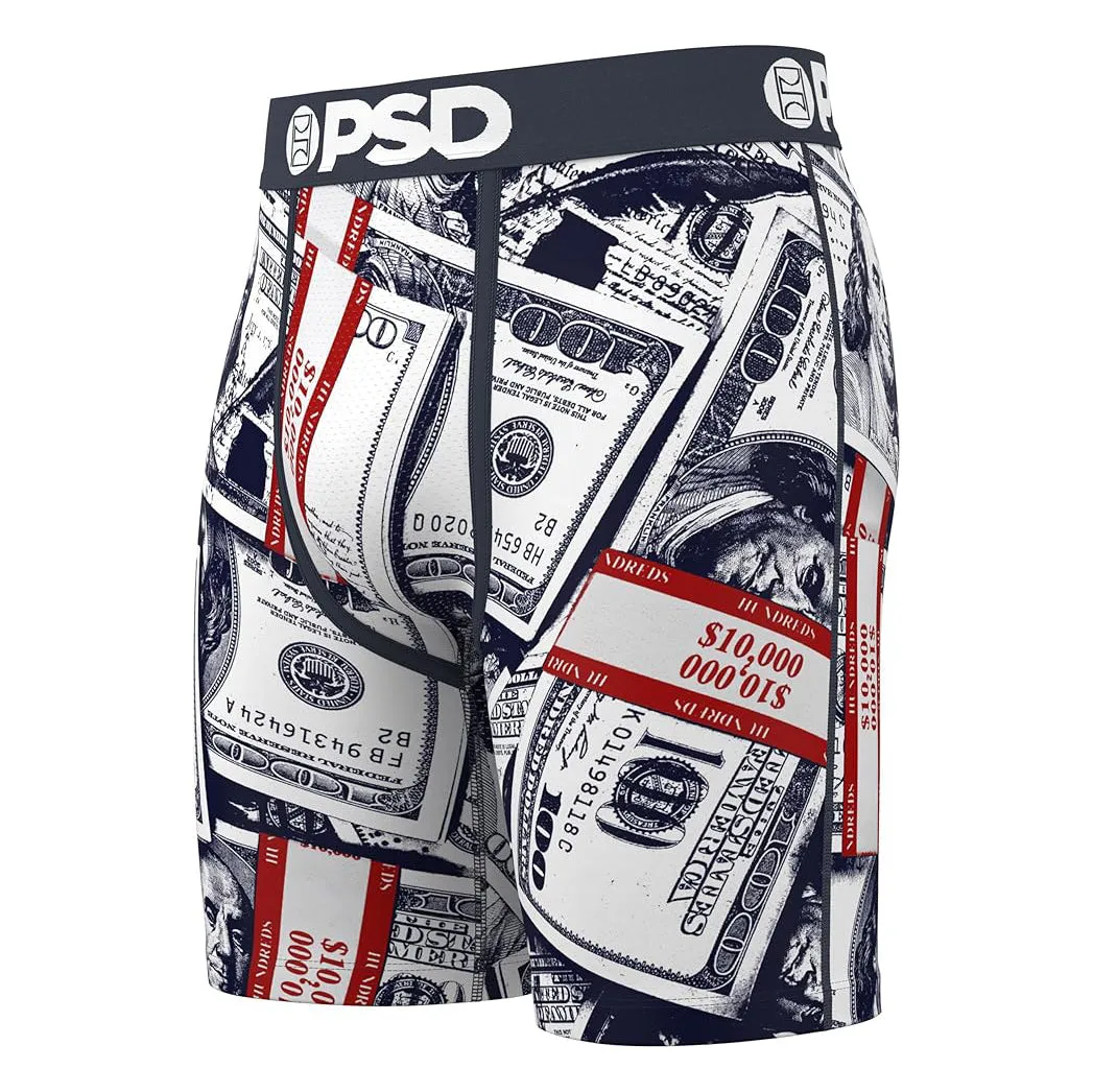 PSD Men's Multicolor 7 Inch Inseam Breathable And Supportive With Moisture-Wicking Fabric Luxury Print Boxer Briefs Small Underwear (Knit) - 224180220-MUL-S