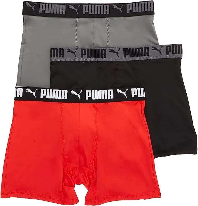 PUMA Men's 3-Pack Performance Boxer Briefs