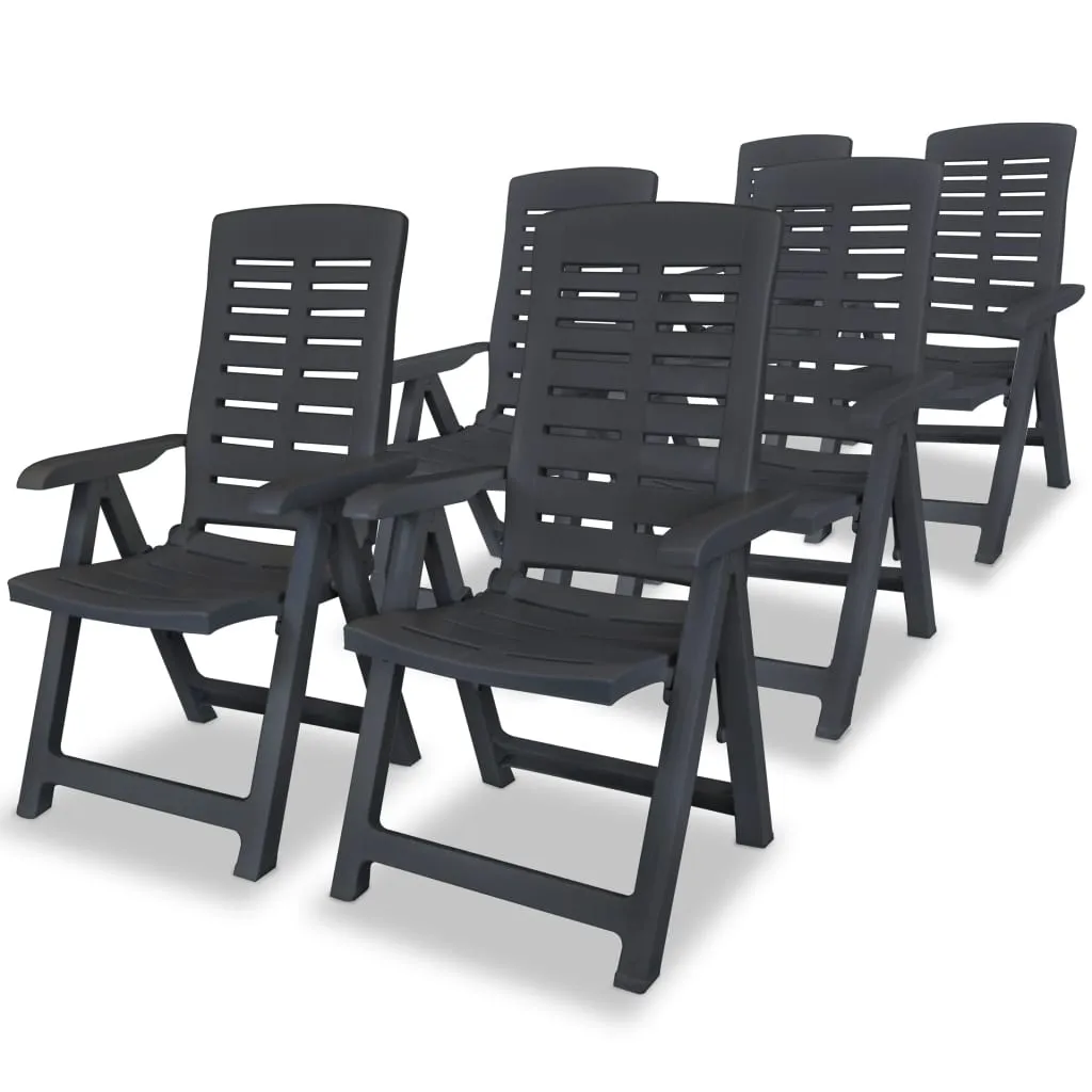 Reclining Patio Chairs Outdoor Stack Dining Chair with Armrest Plastic