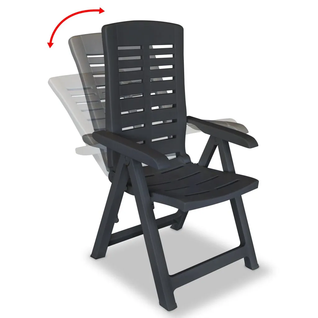 Reclining Patio Chairs Outdoor Stack Dining Chair with Armrest Plastic