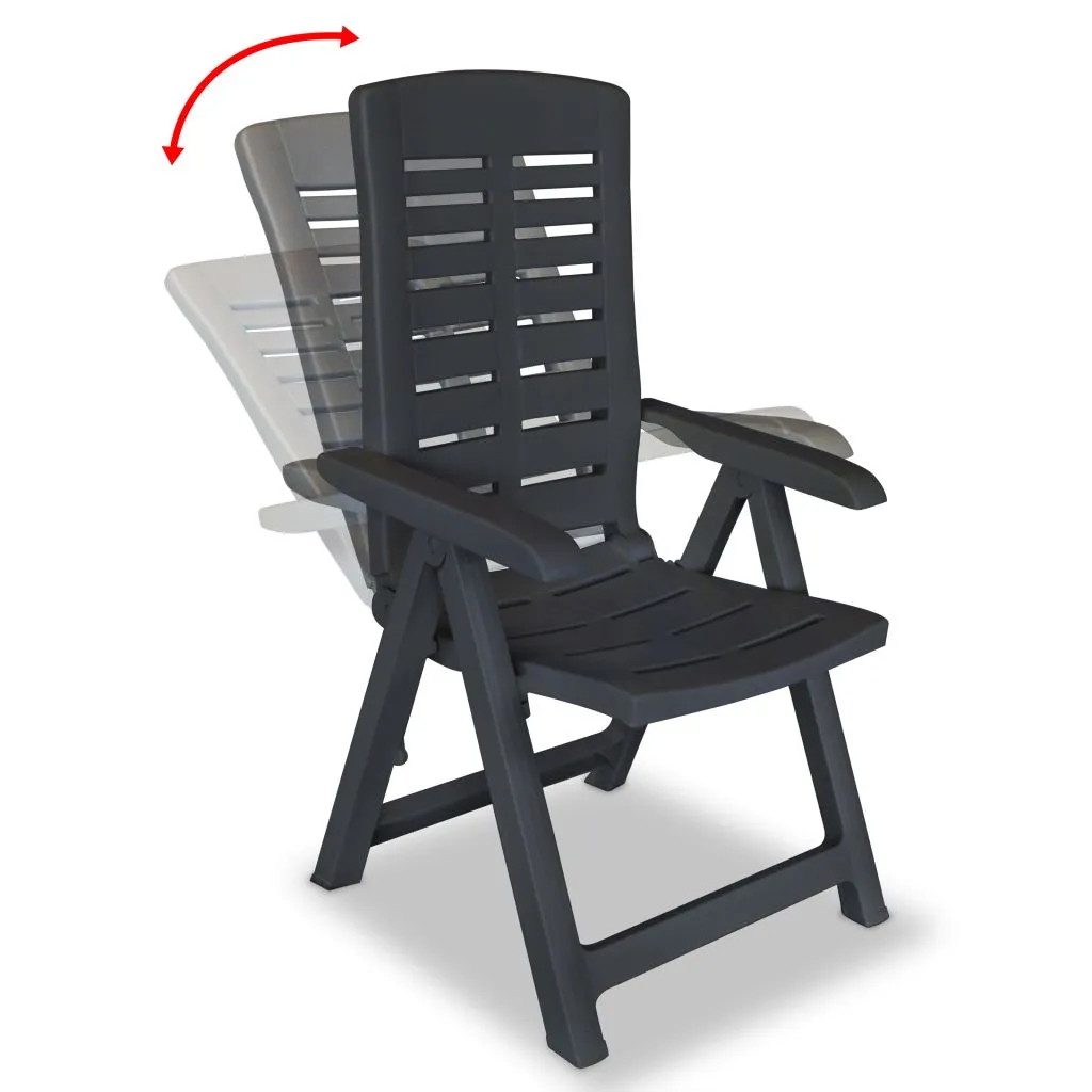 Reclining Patio Chairs Outdoor Stack Dining Chair with Armrest Plastic