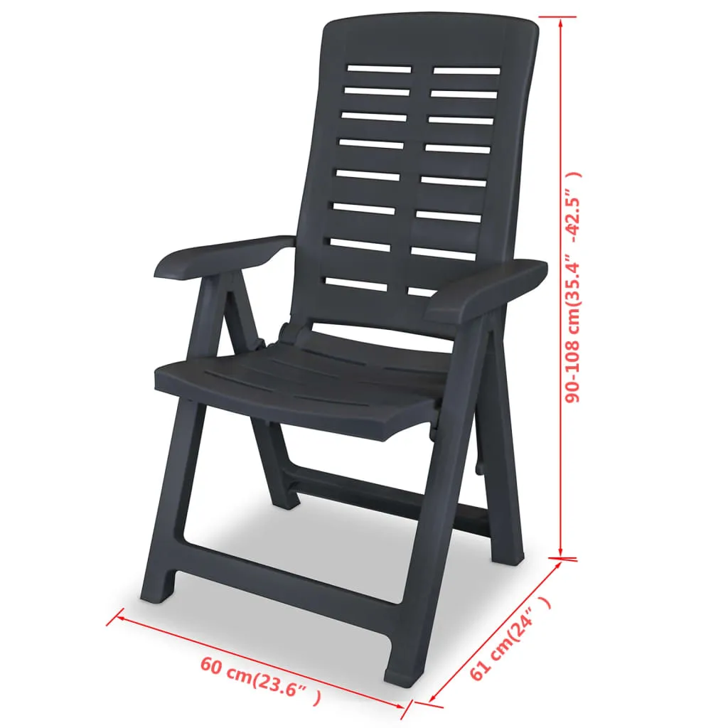 Reclining Patio Chairs Outdoor Stack Dining Chair with Armrest Plastic