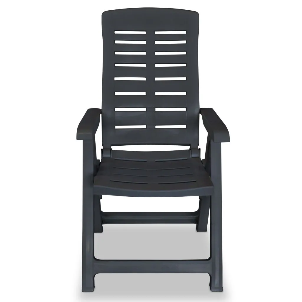 Reclining Patio Chairs Outdoor Stack Dining Chair with Armrest Plastic