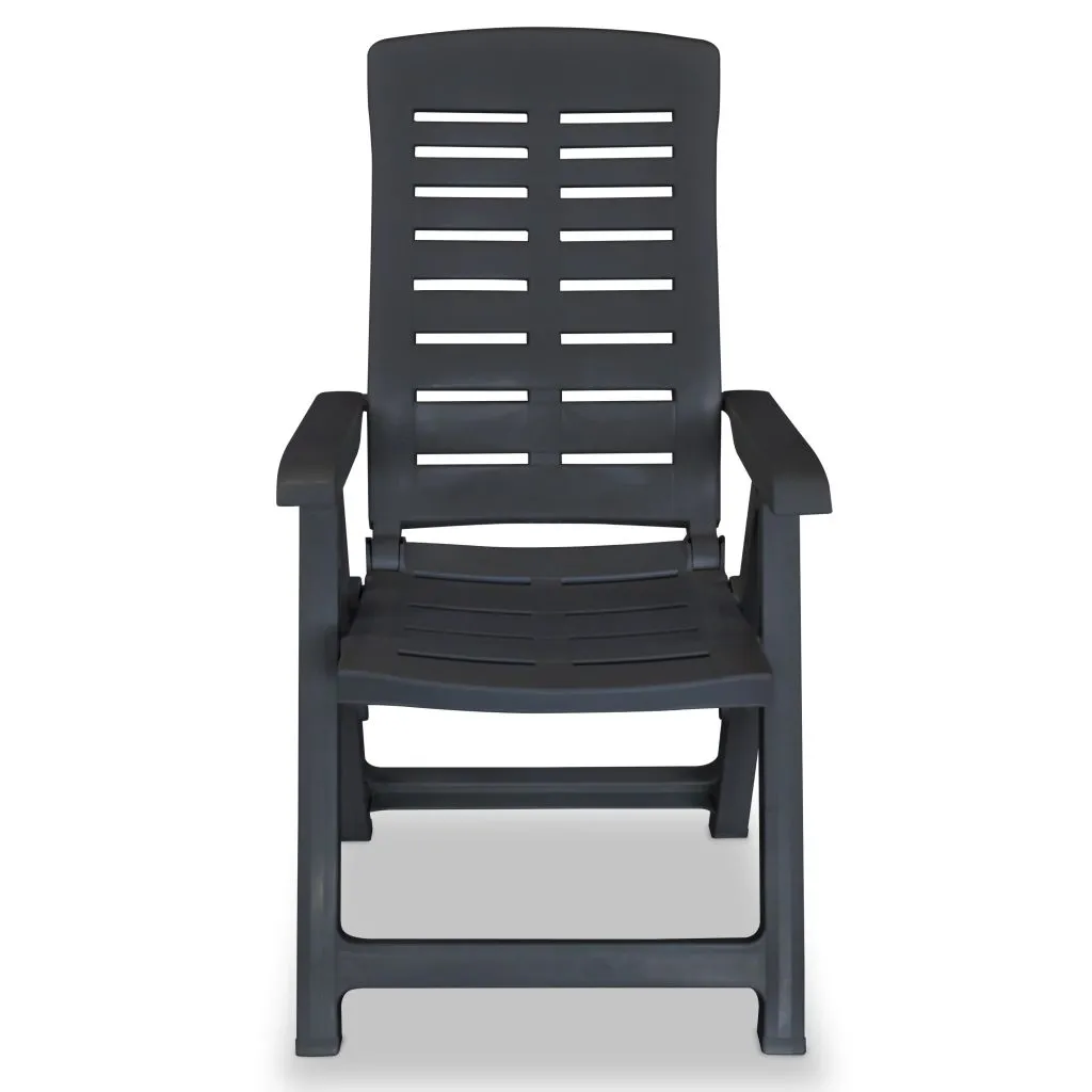 Reclining Patio Chairs Outdoor Stack Dining Chair with Armrest Plastic