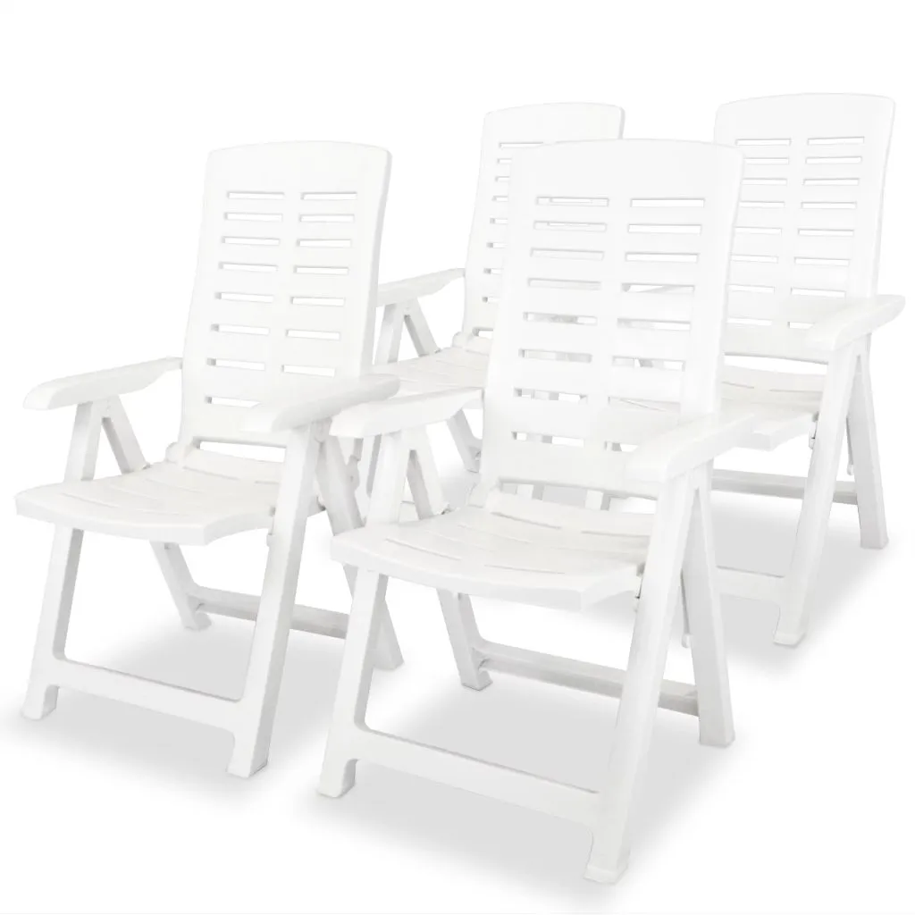 Reclining Patio Chairs Outdoor Stack Dining Chair with Armrest Plastic